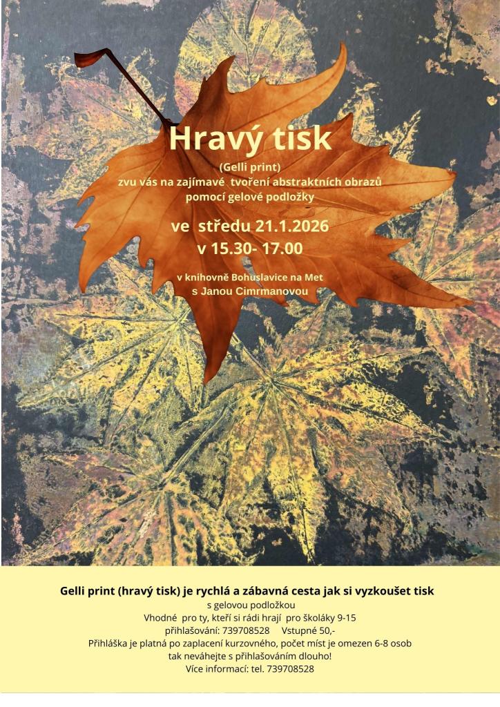 hravý tisk - tvoření abstraktních obrazů