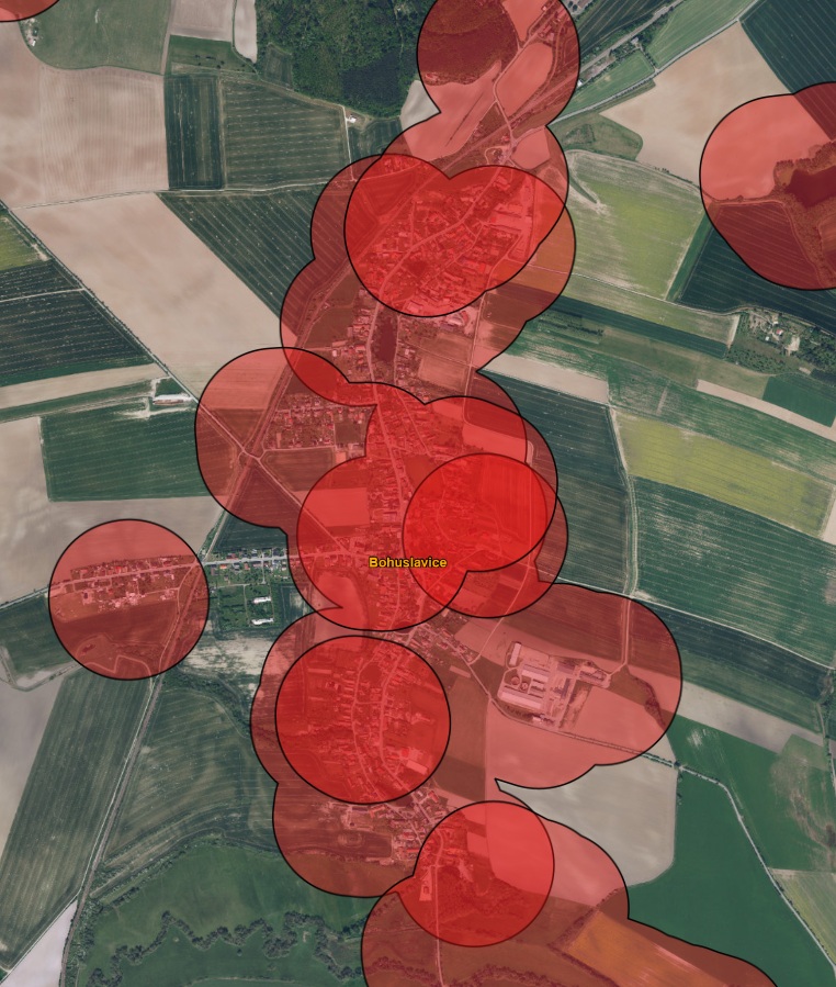 zákaz používání pyrotechniky_mapa Bohuslavice